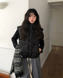 Miley String Hooded Vest Padded