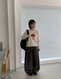 Colness Mushroom Print Wool Round Knit
