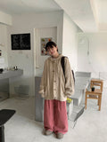 Gills pin tuck color wide pants