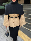 Blon Polar Knit Shawl Cape Warmer