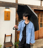Loose-fit Silket U-Neck Long Sleeve T-shirt