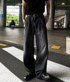 Cool Wash Pintuck Linen Denim Pants