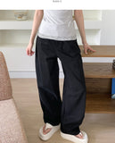 Daily Back Pocket Back Point Wide Cotton Pants
