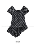 Even Asymmetrical Check Blouse
