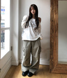 Faded Dyeing Washed Multi Cargo Pants