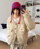 (WOOL) HEAVY CRAFT KNIT CARDIGAN