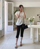 Miyu Half Slit Three Quarter Capri Pants