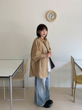 Nyuil Summer Washing Wide Light Blue Denim Pants