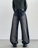 Timer Black Washed Wide Denim