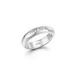 Champagne Full Moon Slim Silver Ring M