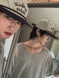 Rope Lettering Leather Strap Camp Cap