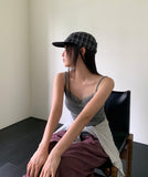 Dava Cotton Check Strap Camp Cap Hat