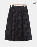 Laken Flower Embroidered Midi Skirt
