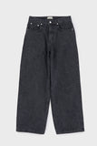 Dark real wide denim pants