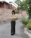 Shume Punching Openwork String Off-Shoulder Knit