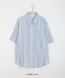 Jyuimi Summer Stripe Roll-up Over Short Sleeve Shirt
