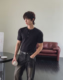 Virgin Layered Muscle Fit Henley Neck Knit