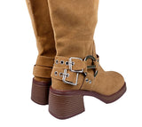Roy Nubbuck Cow Long Boots