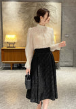 Sotime Tassel Jacquard Flared Skirt