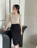 Maillo Lip Neck Half Sleeve Basic Knit