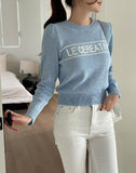 Haito Lettering Round Knit
