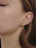 Champagne Full Moon Silver Mary Bowl Earrings