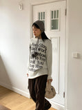 Poku lettering long angora knit