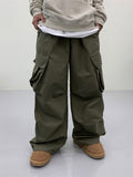 Unbalanced unisex cargo balloon pants