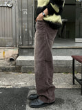 Cat washed corduroy pants