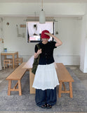[unisex] Menteki Summer Banding Raw Denim Wide Pants