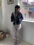 Inf Check Color Matching Two-Way Hood Zip-Up