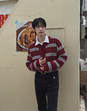 [wool21%] sway multi-stripe cardigan