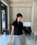 Cose Ribbon Cropped Short Sleeve Tee