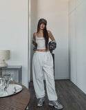 Mock Military Deep V Crop Hood Zip-up