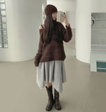 Punching Loose Fit Knit Beanie Point Set