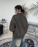 Heads oversized fit leather jacket