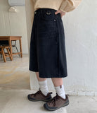 Shuming washed denim half pants