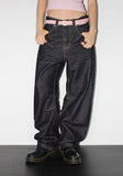 DART CURVED DENIM PANTS