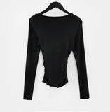 Hamel Shirring Unbalanced Cardigan