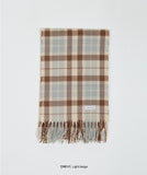 Shimohi check fringe muffler