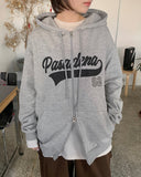 Rucoto two-way lettering printing over hood zip-up