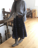 Solpa Check Flare Tiered Long Skirt