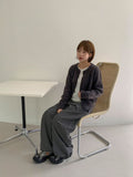 Gelte Wool Round Knit Cardigan