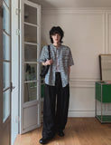 TOZ loose fit tweed half shirt
