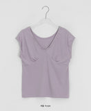 Leuni Lace Cap Sleeve Layered Short Sleeve T-shirt