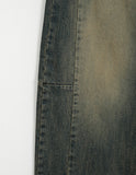 Rukin cut washed balloon denim pants