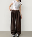 Side Pin Tuck Volume Up Balloon Wide Banding Pants