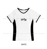 Sporty Star Printing Color Matching Short Sleeve