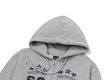 [2-WAY] Three Star CROP Hood Zip-Up