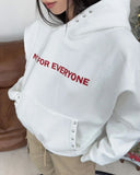 Felt Studded Brushed Hoodie